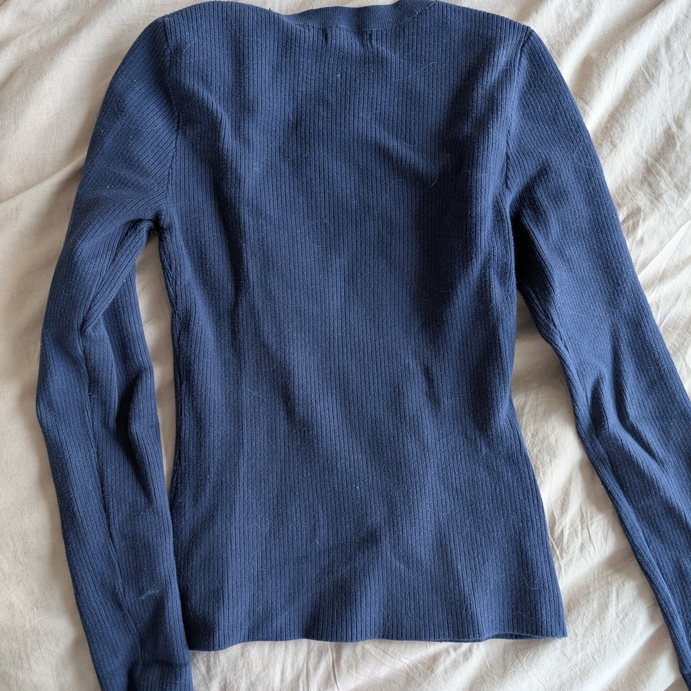 Good American Deep Blue Ribbed Top - Picture 5 of 8